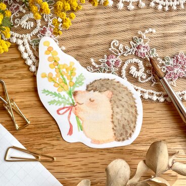 【mimosa friends】ハリネズミのステッカー2枚セット