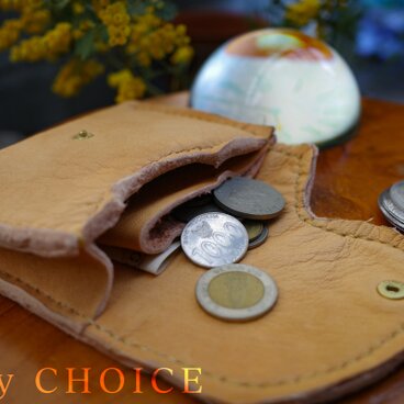 革のカシミヤ・ディアスキンのミニマム財布（無染色）