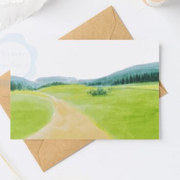 （86）新緑の山と高原の風景　ポストカード　3枚セット