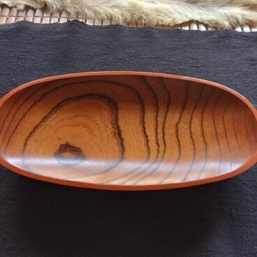 拭き漆楕円の器