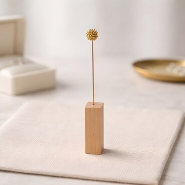 真鍮ミモザミニ一輪オブジェ 木製花瓶付き