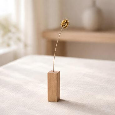 真鍮松ぼっくりM ミニ一輪オブジェ 木製花瓶付き