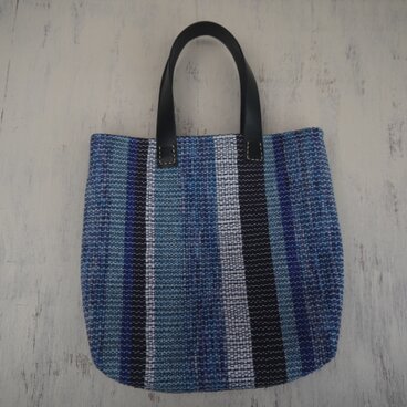 裂き織りバッグ BL