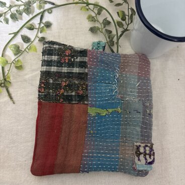 ハンドメイド★ラリーキルトカンタキルトパッチワーク鍋敷き鍋つかみマットC