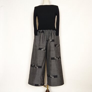 大島紬リメイク＊ガウチョパンツ
