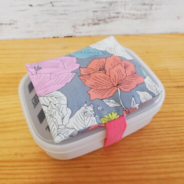 お弁当に！保冷剤ケース付きお弁当箱ゴムバンド ランチベルト フラワー