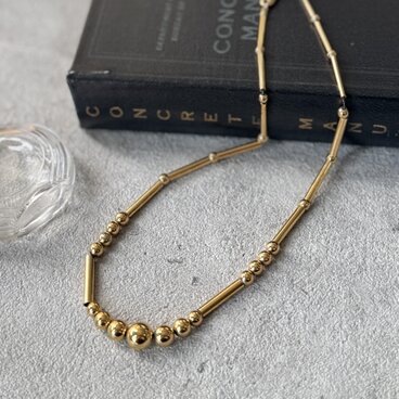 NN16-【 Napier 】ネイピア・ヴィンテージネックレス 1980's Gold-tone Ball & Bar
