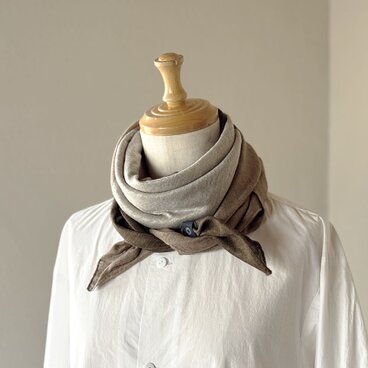 ベルギーリネン  大判スカーフ［Tsumiki］　ベージュ/ナチュラル/カーキ