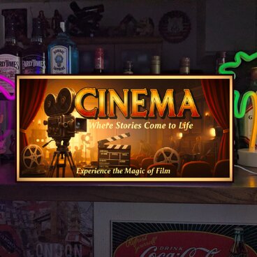 【オーダー無料】映画 シネマ シアター ムービー 撮影カット レトロ 店舗 自宅 照明 看板 置物 雑貨 ライトBOXのコピー