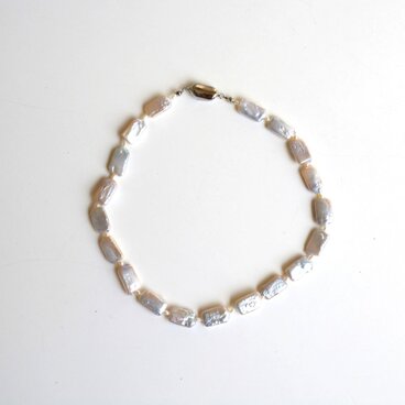 スクエア型淡水パールのネックレス◇送料無料♪