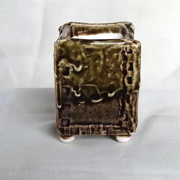 Cu1銅釉の植物用小鉢