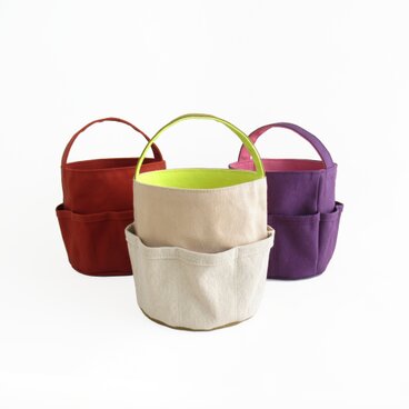 ツールバッグ　お裁縫かばん　ベージュ　イエロー