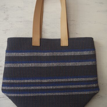 裂き織りバッグ B-GY