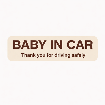 BABY IN CAR マグネット シンプル セーフティサイン ベージュ