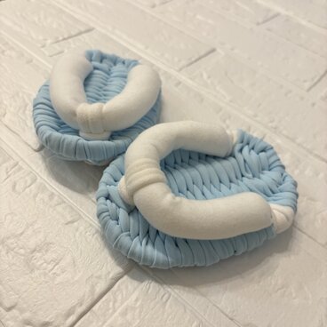 ベビー ふっくら布わらじ 1歳 誕生日 餅踏み 赤ちゃん 一升餅 節句 水色