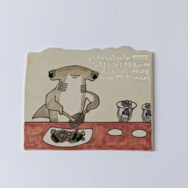 タイルの動物図鑑　シュモクザメ