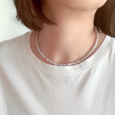 選べる さりげなくバイカラー 淡水ケシパールのチョーカー