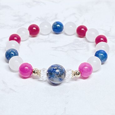 ✦1点限定✦揉め事に巻き込まれやすい方、対人関係を円満に◎パワーストーンブレスレット｜ラピスラズリ・カルサイト  No.856