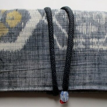 ８６５１　紬で作った和風財布・ポーチ　