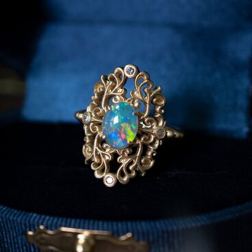 クリスタルオパールのダマスクリング