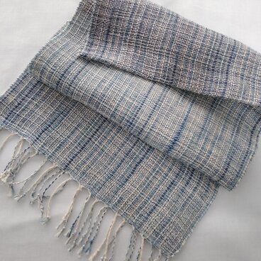 綿麻ストール・藍