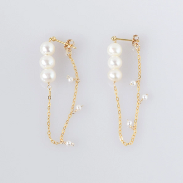 パールブレスレット ― 淡水パール×Sライン 14KGF