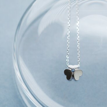 アクアマリン 三つ葉のクローバー ネックレス シルバー925