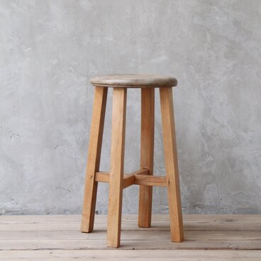 【送料無料】きれいな形のスツール 古家具/アンティーク/スツール/無垢/丸イス/椅子