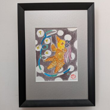 原画「私は、踊る。」新体操アマビエ（額装済み）