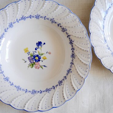 可憐なブーケの絵柄 スープ皿 2枚セット