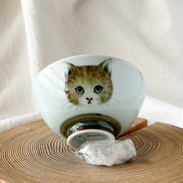 チコロット❤️Sサイズ❤️すべて手描き❤️染付け❤️ご飯茶碗❤️猫❤️お子さまにも❤️可愛い