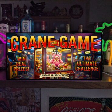 【オーダー無料】クレーンゲーム ゲームセンター ぬいぐるみ 景品レトロ 店舗 自宅 照明 看板 置物 雑貨 ライトBOX