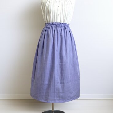 オーガニックWガーゼ◇ヒヤシンス◇ギャザースカート◇釜もみ仕立てでふっくらのコピー