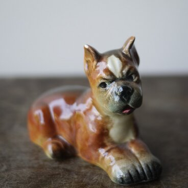 GOEBEL ボクサー犬　ゲーベル　フィギュリン　ドイツヴィンテージ