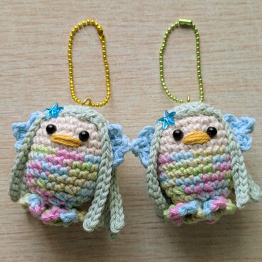 アマビエのあみぐるみキーホルダー