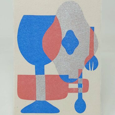 ギルディング和紙葉書　tableware