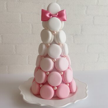 【送料無料】空間を彩るアート｜マカロンタワー（ピンクグラデーション）結婚祝い・インテリアに
