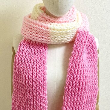 手編みロングマフラー