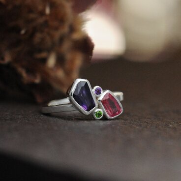 Twin Focal Sapphire Ring
