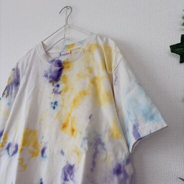 手染め1点ものタイダイTシャツ