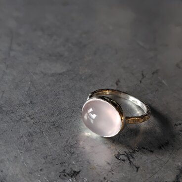 ローズクォーツシルバーリング#10.5