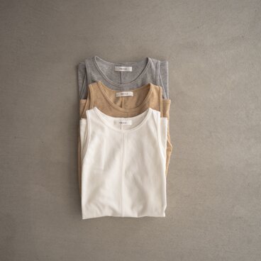 organic gauze sleeveless top/white