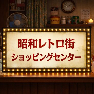 【オーダー無料】ショッピングセンター 商店街 商店 買物 懐かし 昭和レトロ 店舗 自宅 照明 看板 置物 雑貨 ライトBOX