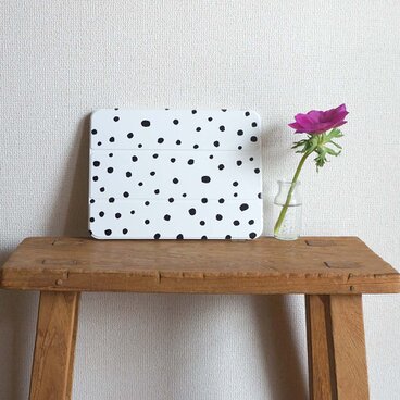 「 fuwa fuwa dot（ black ）」＜ iPadケース ＞【手帳型ソフトタイプ】