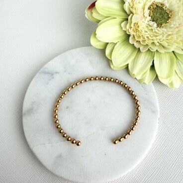 Halo Bead Cuff - Gold