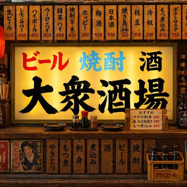 【オーダー無料】大衆酒場 ビール 焼酎 日本酒 肴 居酒屋 焼鳥 昭和レトロ 店舗 自宅 照明 看板 置物 雑貨 ライトBOX