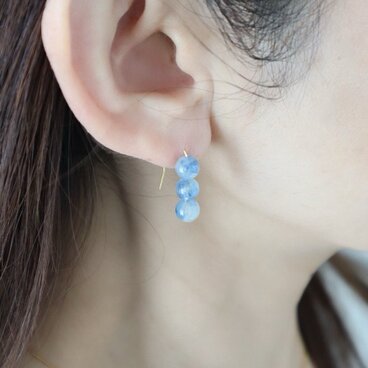 ＜ゆれないフックピアス＞ アイオライト ピアス/イヤリング