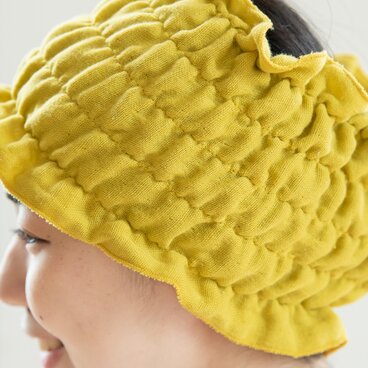 幅広ヘアーバンド Organic Cotton 3重ガーゼ【柚の葉染め】