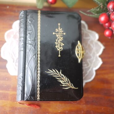 黒革祈祷書 Gebet-und Erbauungsbuch 1890 ドイツ