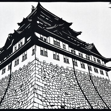 切り絵「名古屋城」